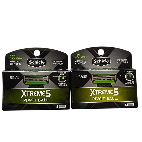 Schick 2 Packs Xtreme5 Pivot Ball 4 Cartridges - Picture 1 of 4